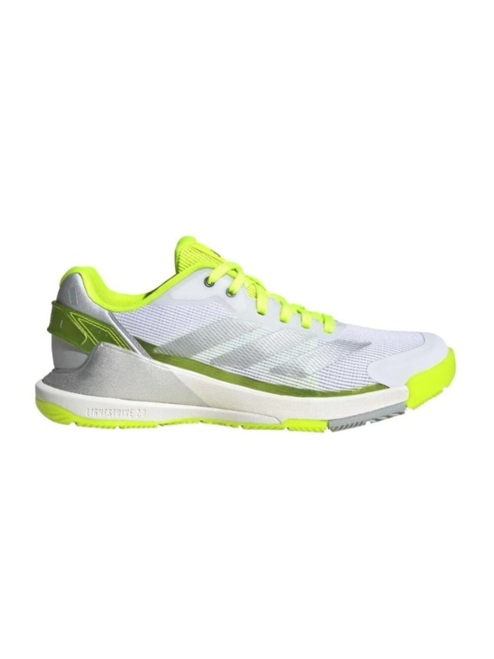 adidas Crazyquick LS - Size 7.5 Women's Padel Shoes White Silver Lime JR9325 NEW